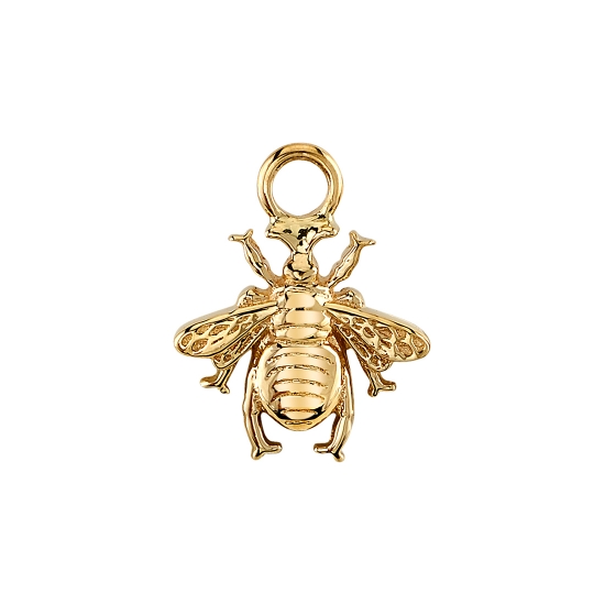 Charm with 7mm Bumblebee - Jump Ring Fixed to Top of Bee - Jump Ring to Attach To Navel Facing Ring