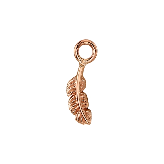 Charm with 10mm Feather - Curved to the Right - Jump Ring to Attach to Navel Facing Ring - Jump Ring Attached to Quill