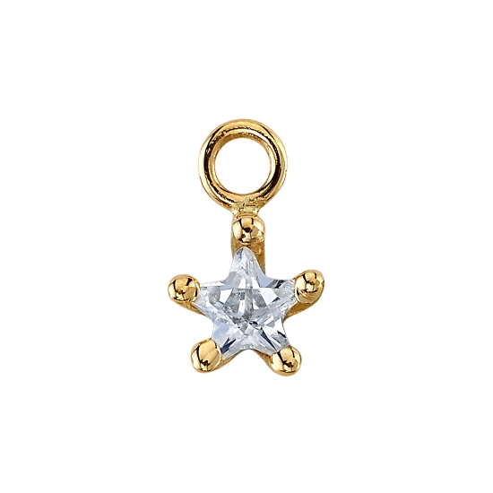 Charm with Star Point Prong - 3mm - Jump Ring to Attach to Navel Facing Ring