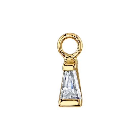 Charm with Tapered Baguette Bar - 4x2x1.5mm - Jump Ring Attached to LARGE End of Baguette to Fit 16GA Navel Facing Ring