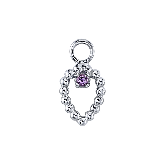 Charm with 6x4mm Sophie Tear - 1.25mm Gem - Jump Ring to Attach to Navel Facing Ring - POINT DOWN