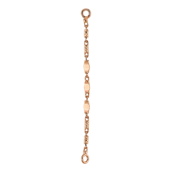 Chain Attachment - Imogen - Single Length of 1mm Diamond Cut Chain with (3) 2.5x1.25mm Slight Curved Flat Marquise Shaped Links - Jump Rings at Each End - (PRICE FOR CHAIN LENGTH: 1 1/16-1 1/2IN)