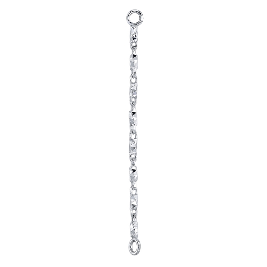 Chain Attachment - Lago - Single Length of 1mm Chain with 2x1mm Diamond Cut Rectangle Beads - Jump Rings at Each End (PRICE FOR CHAIN LENGTH: 1 1/16-1 1/2IN)