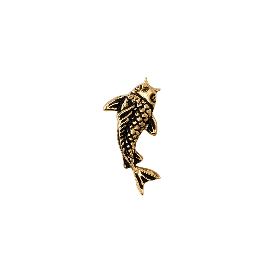 Charm with Koi - RIGHT - Jump Ring to Attach to Navel Facing Ring