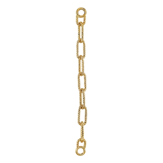 Charm - 2 Lengths of Mercutio Chain - 2.5x5mm Rectangle Links with Pave Texture - 1/2in and 3/4in - Jump Ring To Fit Navel Facing Ring