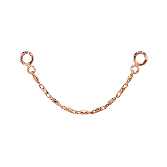 Chain Attachment - Miranda - Single Length of .8mm Chain with .8x1.5mm Diamond Cut Rectangle Beads - Jump Rings at Each End (PRICE FOR CHAIN LENGTH: 1 1/16-1 1/2IN)