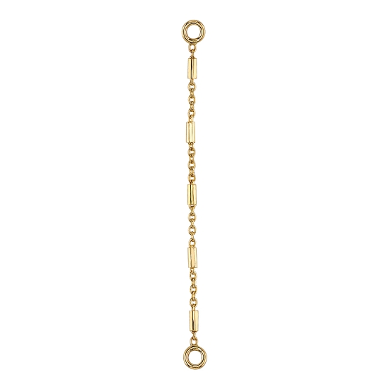 Charm - Ophelia Chain with 3x5mm Spike - 1in Length of 1mm Cable Chain with 2mm Length Tiny Cylinders Spaced Out Every 4mm Attached to 3x5mm Spike - Jump Ring to Attach to Ring - POINT DOWN