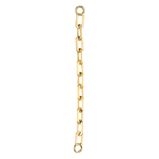 Charm - Capulet - Single Length of 4x2mm Rectangle Chain Links with Single Jump Ring - 72mm - Figure 8 Jump Ring to Fit Navel Facing Ring - 16GA