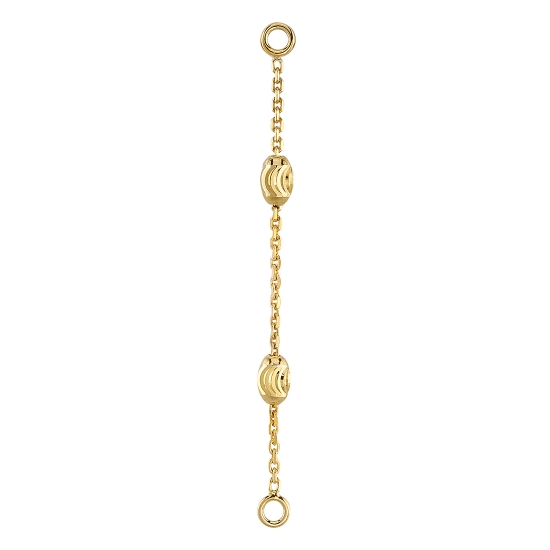 Chain Attachment - Titania - Single Length of .8mm Cable Chain with 2.5mm Diamond Cut Oval Beads Spaced Out Every 10mm - Jump Rings at Each End (PRICE FOR CHAIN LENGTH: 1 1/16-1 1/2IN)