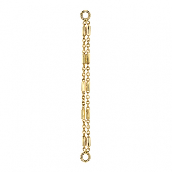 Chain Attachment - Ophelia - 2 EQUAL Lengths of 1mm Cable Chain with 2x1mm Tiny Cylinders Spaced Out Every 4mm - Jump Rings at Each End (PRICE FOR CHAIN LENGTH: 1 1/16-1 1/2IN)