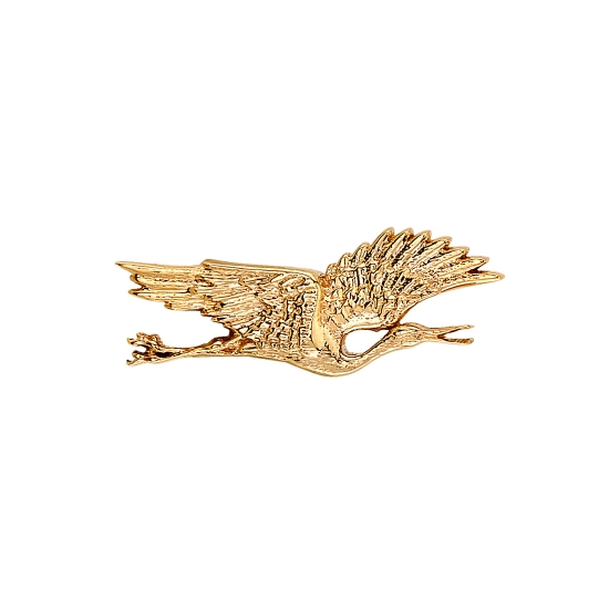 Double Threaded End with Gillian Flying - Right Oriented - 12x6mm - Crane With Wings Spread - Threads Placed Evenly Apart