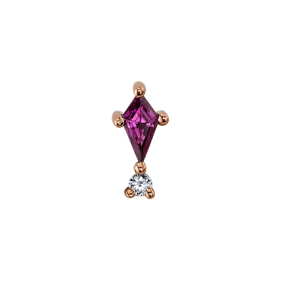 Threaded End with Kiss and Tell - 6x3mm - 4x2mm Kite Prong With 1.25mm Round Prong Accent