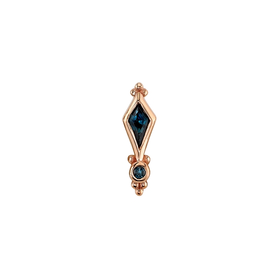 Threaded End with Sensation - 10x3mm - 4x2mm Kite Bezel with 1.25mm Bezel and Tiny Bead Accents