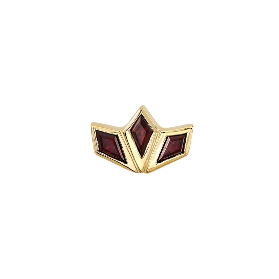 Threaded End with By Your Side - 9x6mm - 3x 4x2mm Kite Gem Bezels