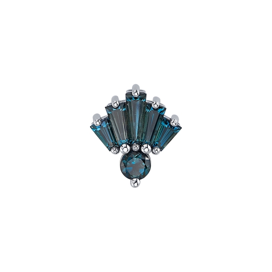 Threaded End - Love Drunk - (5) Graduating Tapered Baguettes - 5x2x1.5mm, 4x2x1.5mm, 3x2x1mm - With 3mm Round Prong Accent