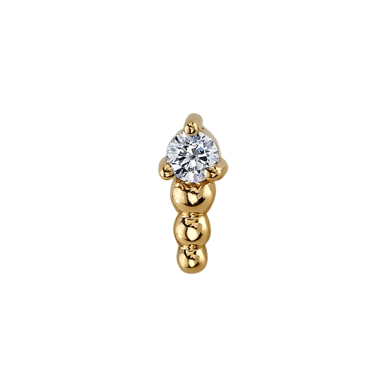 Pin with Glow Worm - 2mm Round Prong With Graduating Linear Tri Bead Cluster