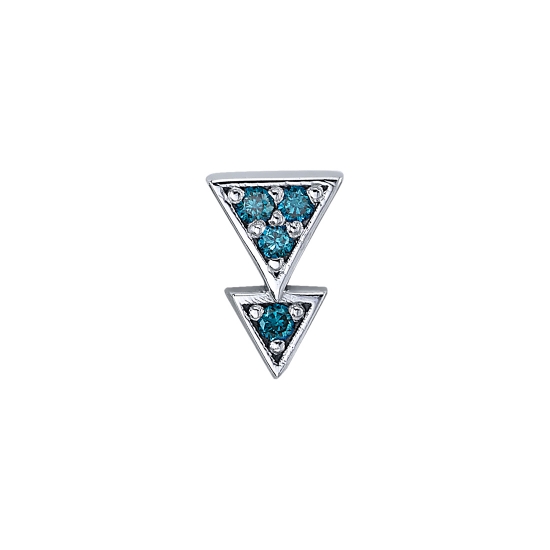 Pin - Fate - Double Pave Triangle - 5.5mm - 4x 1mm Prongs