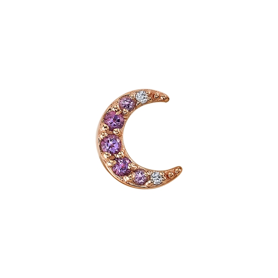 Threaded End - Jula - Micro Pave Moon - 6mm - 3x 1.25mm, 2x 1mm, 2x .8mm Gems