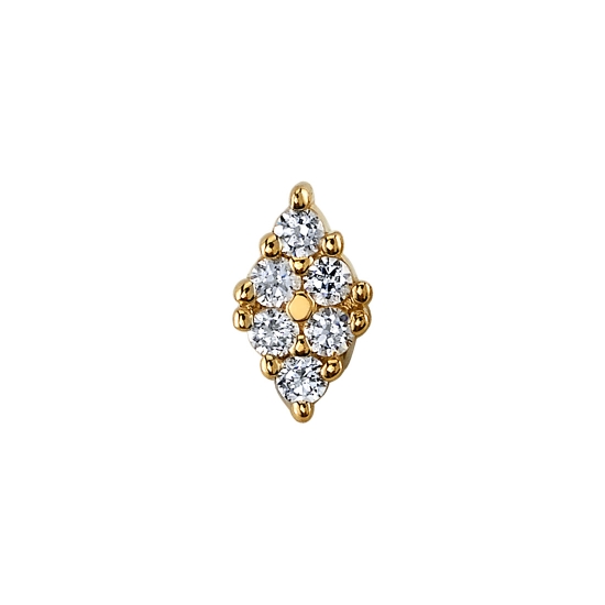 Pin - Oasis 6 - 4.7x2.7mm - Diamond Shape With 6x 1mm Gems