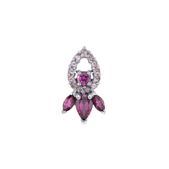 Threaded End - Larissa - 13x 1mm Prongs in Teardrop Shape with 2mm Prong Center - Bottom Fan of (2) 3x1.5mm Marquise Prongs and 4x2.5mm Pear Prong Center