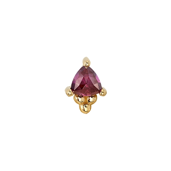 Charm - Timka - 3mm Trillion Prong with 1.25mm Tri Bead Accent - Jump Ring to Fit Navel Oriented Ring
