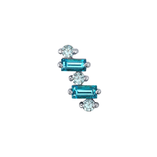 Threaded End with Divina - 11x5mm - 2x 4x2mm Straight Baguette Prongs with 3x 2mm Round Prongs