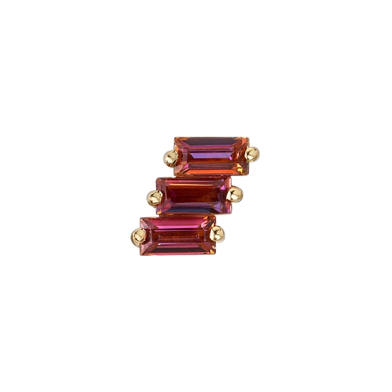 Threaded End with Liara 3 - RIGHT ASCENDING - 6x5mm - 3x 3x1.5mm Straight Baguette Gems