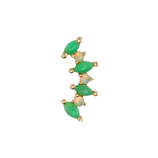 Threaded End with 17mm Sara - Alternating Marquise and Round Fan with 4x 4x2mm Marqiuse Prongs and 3x 2.5mm Round Prongs - Centered Threading