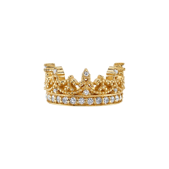 Dress You Up - Crown Hinge Ring - Row of 16x 1mm Prongs at Base and 10x .8mm Prongs Around Mid & Top Section - Design Measures Approx. 5.5mm Tall - 16GA CURVED HINGE