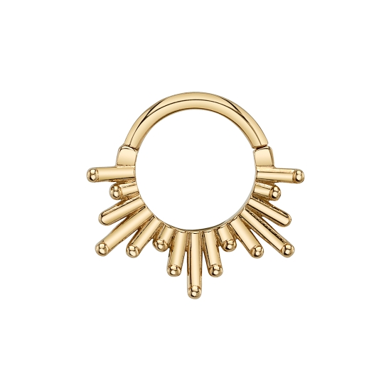 Ray of Light - Asymmetrical Rays On Top Of Seam Ring - Design Measures Approx. 4mm At Widest Point