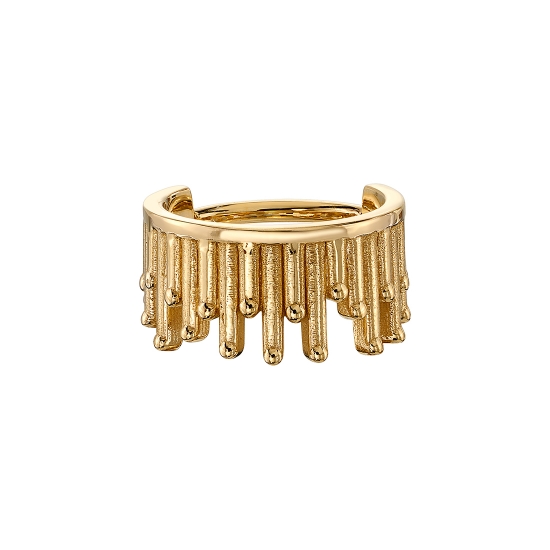 Live To Tell - Hinge Ring - Chandelier with Asymmetrical Rays - Design Measures Approx. 8mm Tall - 16GA CURVED HINGE