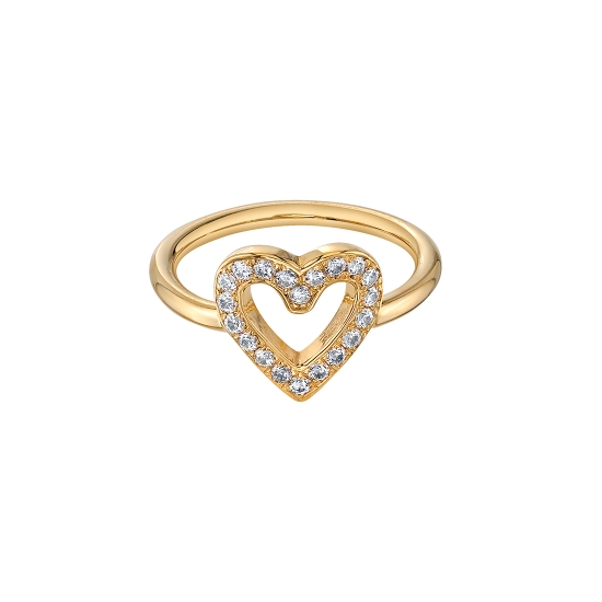 Fixed Ring with Serafin - 7.5mm Heart Outline with 20x 1mm Prongs