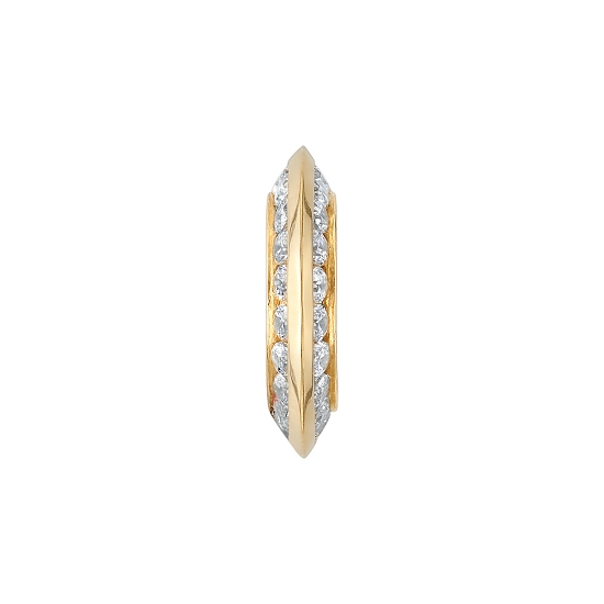 Breathless - Hinge Ring with Pointed Edge and Channel Settings Each Side - 34x 1.5mm Gems - 16GA Hinge Closure