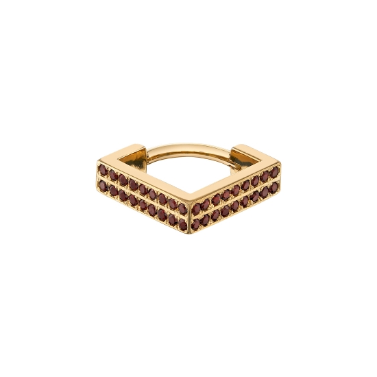 Helsinki Dual - V Hinge Ring - Navel Oriented Two Rows of 60x 1mm Prongs - MILGRAIN EDGES - 16GA Hinge Closure