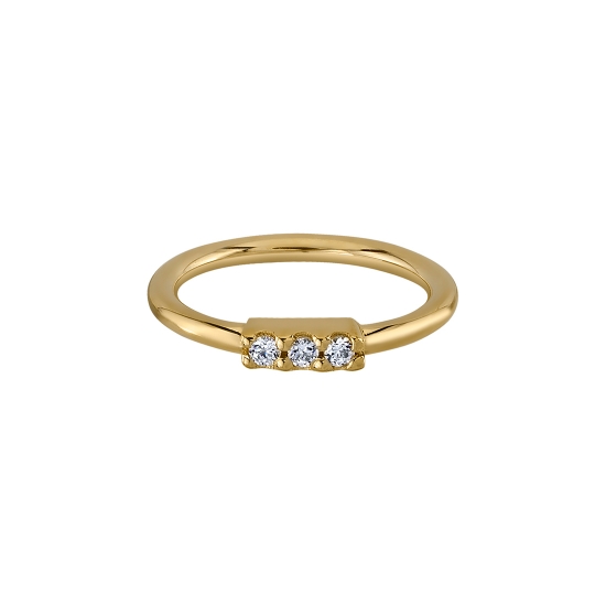 NAVEL Oriented 3 Gem Blaze - Fixed Ring with 3x 1mm Prong Set Gems - PRONGS AS PART OF THE RING