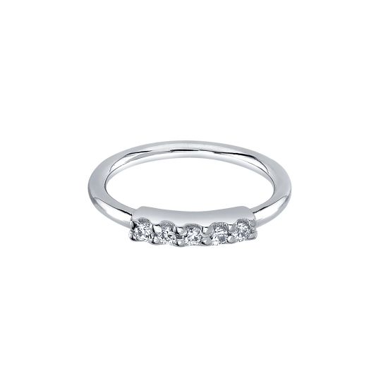 NAVEL Oriented 5 Gem Blaze - Fixed Ring with 5x 1mm Prong Set Gems - PRONGS AS PART OF THE RING