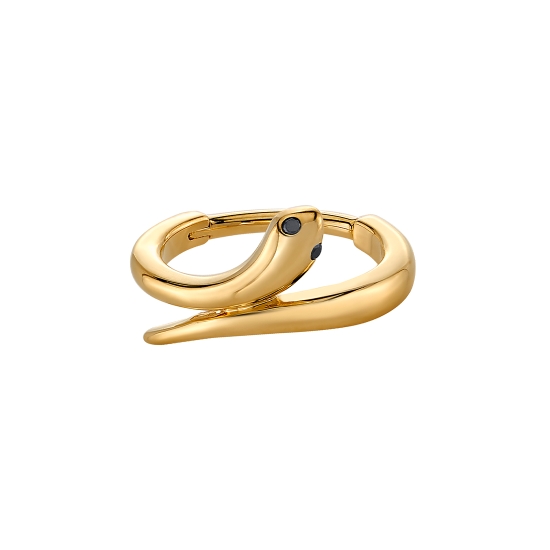 Viper - Snake Hinge Ring with Smooth Body - 1.25mm Gem Eyes - 16GA Hinge Closure