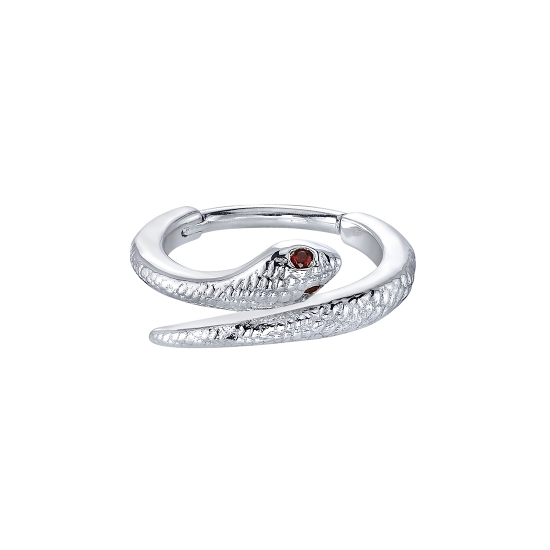 Cobra - Snake Hinge Ring Scales & 1.25mm Gem Eyes - 16GA Hinge Closure