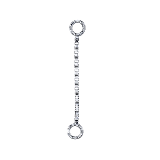 Chain Attachment - Single Length of .75mm Box Chain with Jump Rings at Each End (PRICE FOR CHAIN LENGTH: 1 1/16-1 1/2IN) - BLACK RHODIUM