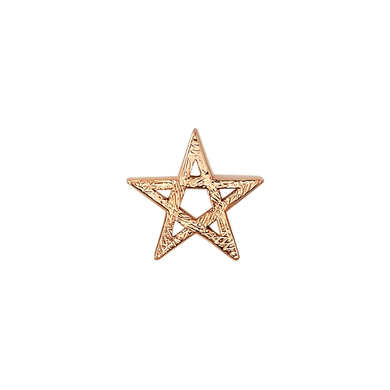 Charm with 4.5mm Pentagram Star - Jump Ring Attached to Top of Point - Jump Ring to Fit Navel Oriented Ring