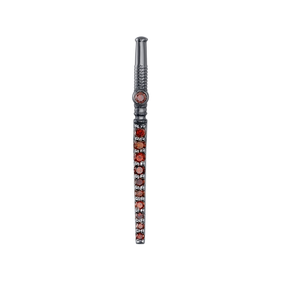 Charm - Sith Lord Lightsaber - 22mm Long - 1.25mm Gem in Hilt - Graduating Gems - 1.25, 1mm, and 0.9mm Gems - BLACK RHODIUM HILT ONLY - 2X JUMP RINGS TO FIT NAVEL ORIENTED RING