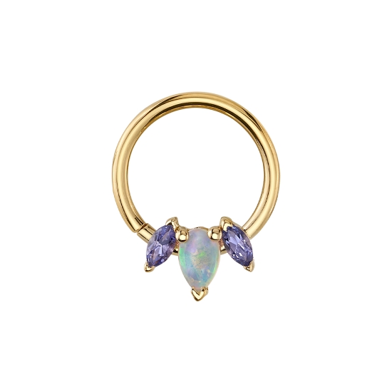 Seam Ring with Fixed Alana - Marquise Fan with Pear Center - 3x1.5mm Marquise with 4x2.5mm Pear - FAN AS PART OF THE RING