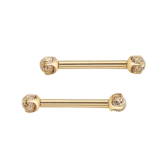 Threaded End with Hammered Bead Prong - 3 Prongs 5mm Setting with 5/32in Bead Built Into Prong - BEAD ONLY HAMMERED