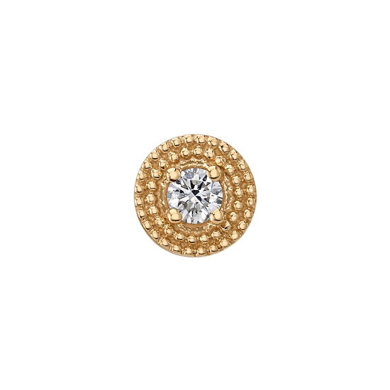 Pin with Double Round Harlequin - 5mm - 2mm Gem in Center