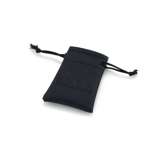 Pack of 6 BVLA Black Vegan Leather Drawstring Pouches