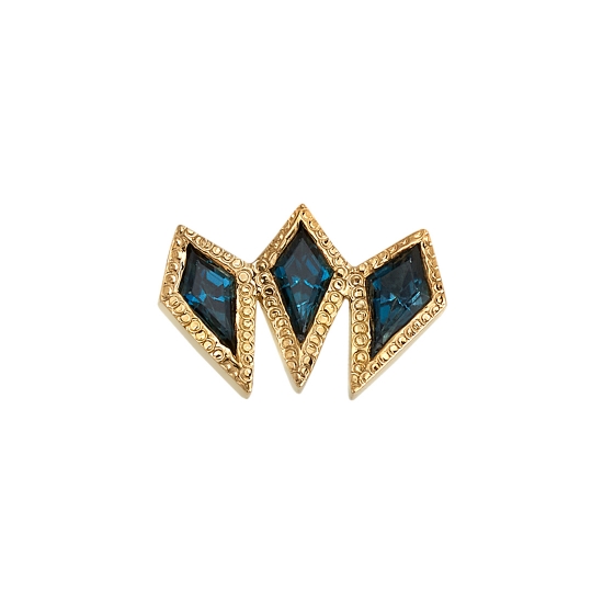 Threaded End with Sweetest Gift - 9x6mm - 3x 4x2mm Kite Bezels With Seperation Between Long Points
