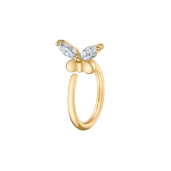 Pin with Tink - 6x4mm - Butterfly with (2) 3x1.5mm Gems in Top Wings