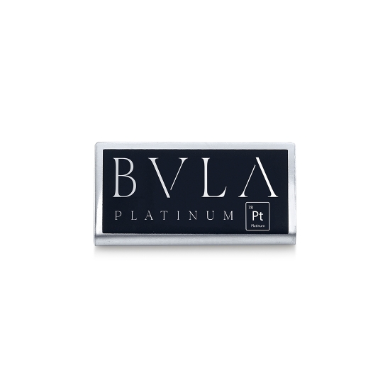 PLATINUM Metal Nameplate Stand - Reverse Etched Brushed Stainless with Black Background and Rounded Corners