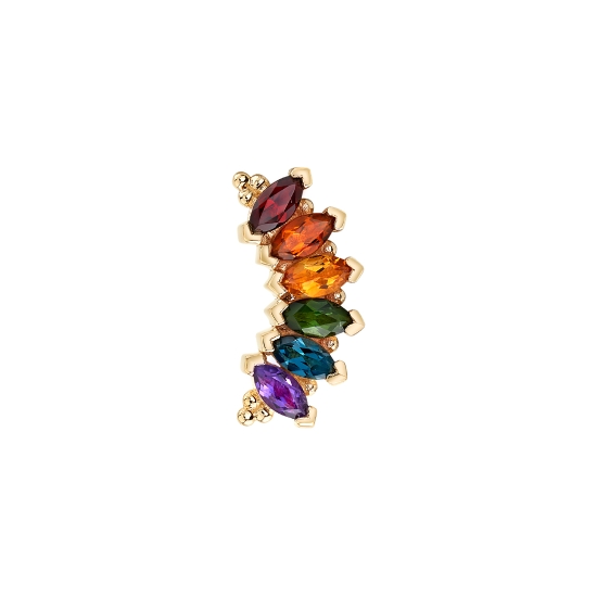 Threaded End with 6 Gem Marquise Panaraya - 4x2mm Gems