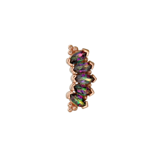 Threaded End with Marquise Panaraya - 12.5mm - (5) 4x2mm Marquise Prongs with Tiny Bead Accents